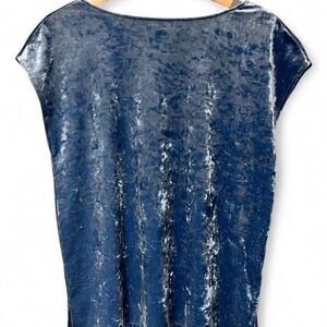 Vince Camuto Sleeveless Velvet Blue Top Blouse XS Party Business Chrome Y2K 70s